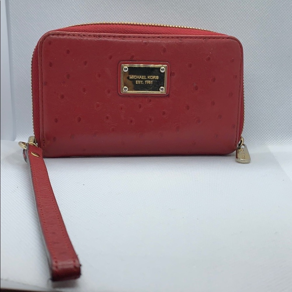 Michael Kors red wristlet wallet. Cute!